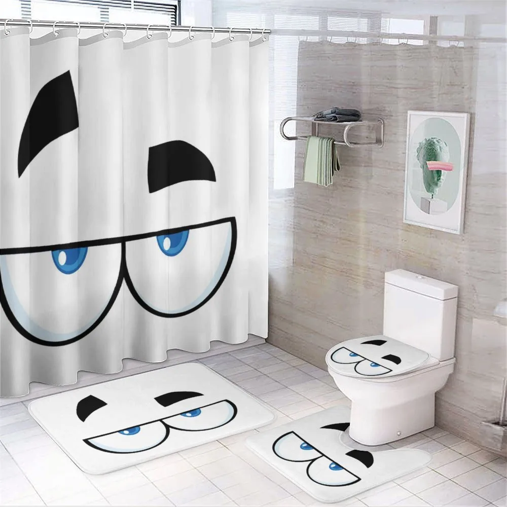 Annoyed Cartoon Mascot — 4-Piece Bathroom Set preview