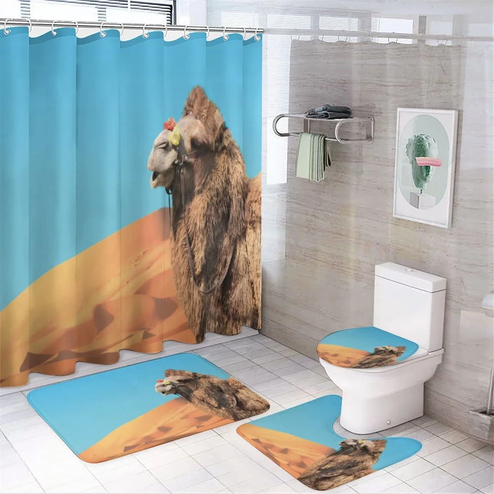 Camel Sand Dunes and Sky — 4-Piece Bathroom Set preview