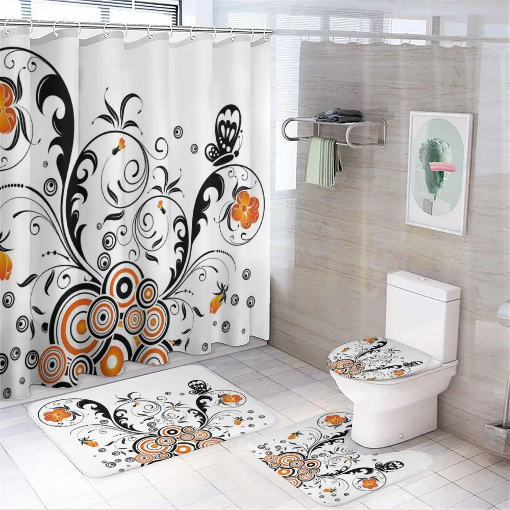 Circular Petals Butterfly — 4-Piece Bathroom Set preview