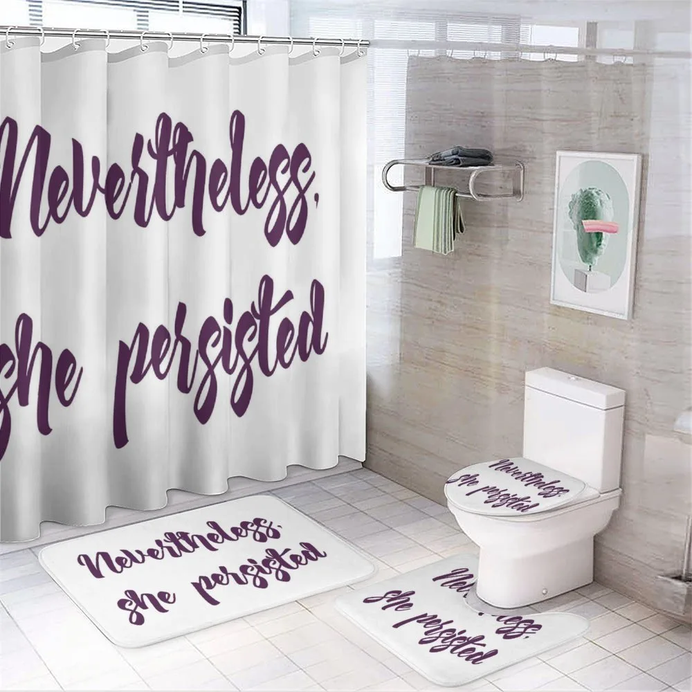 Monochrome Calligraphy — 4-Piece Bathroom Set preview