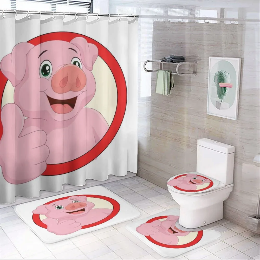 Pig Mascot Thumbs — 4-Piece Bathroom Set preview