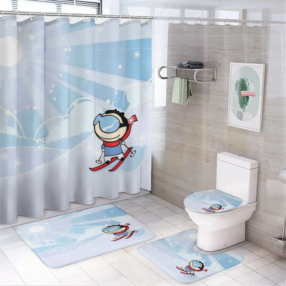 Skiing Boy Sunshine — 4-Piece Bathroom Set preview