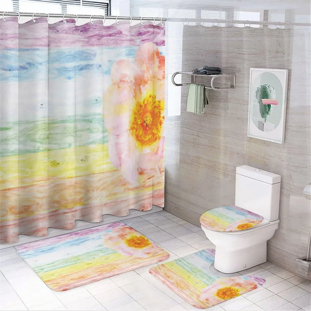 Summer Time Floral Roses — 4-Piece Bathroom Set preview