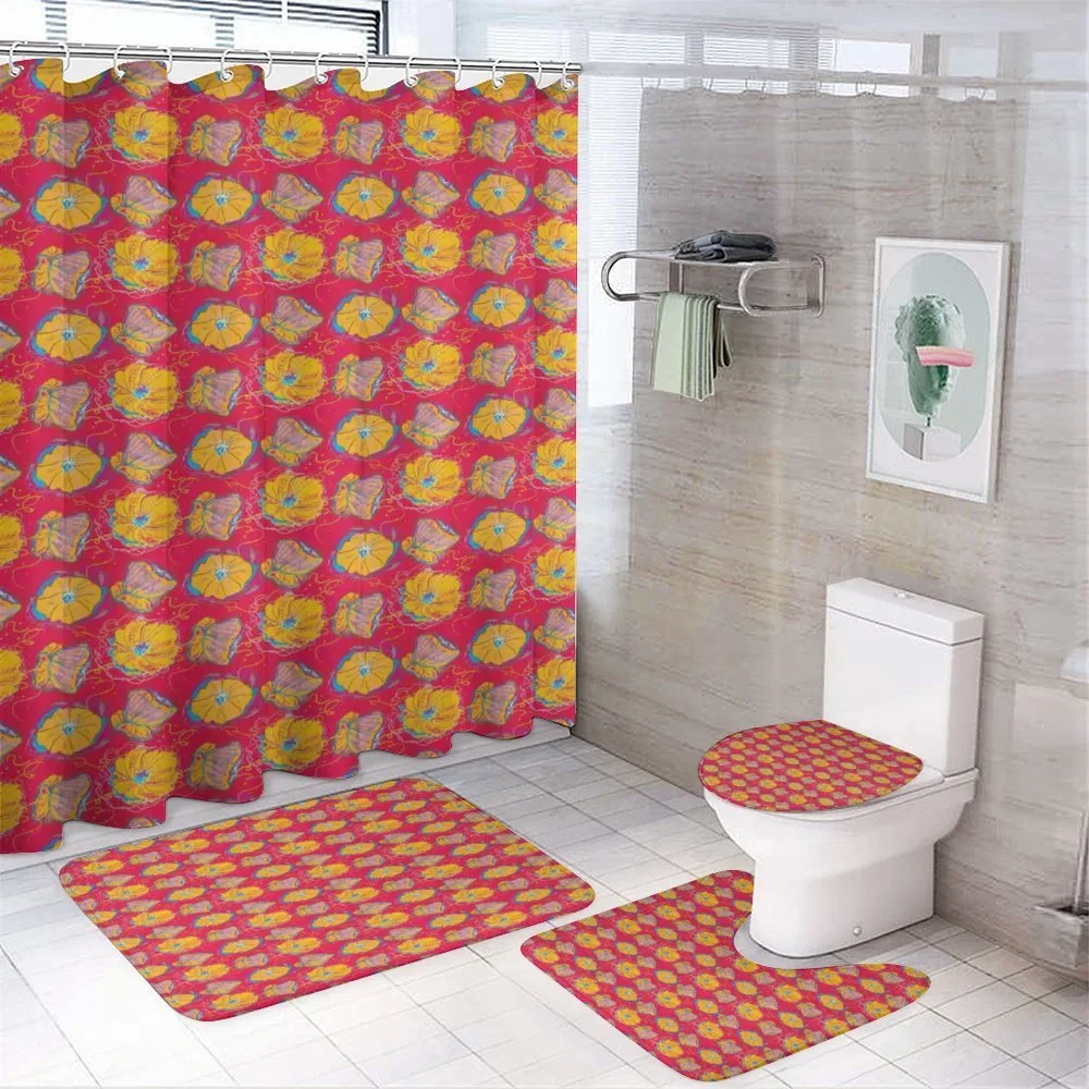 Aquarelle Flower Pattern — 4-Piece Bathroom Set preview