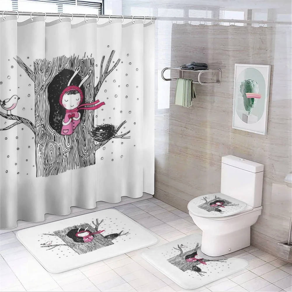 Girl in Hollow with Heart — 4-Piece Bathroom Set preview