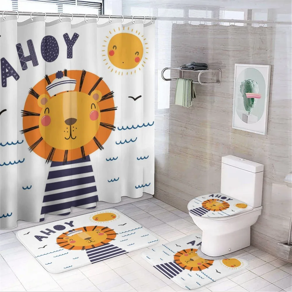 Happy Sailor Lion and Ahoy — 4-Piece Bathroom Set preview