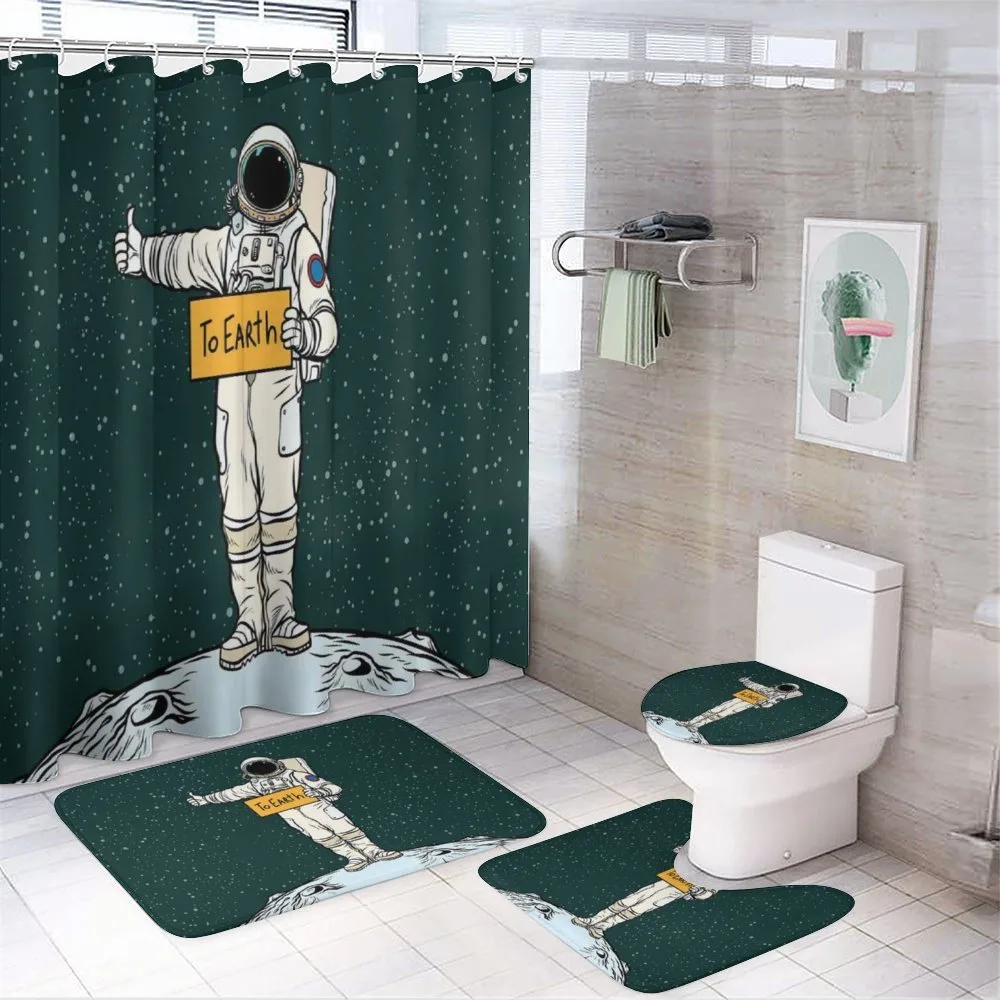 Hitchhiking Astronaut — 4-Piece Bathroom Set preview