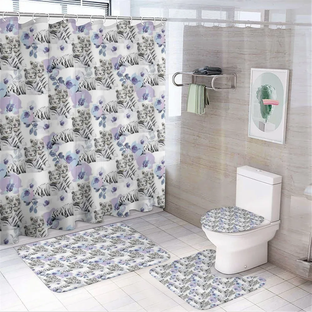Leopards with Flowers — 4-Piece Bathroom Set preview