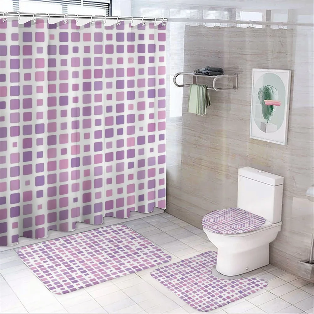 Random Ombre Square Tiles — 4-Piece Bathroom Set preview