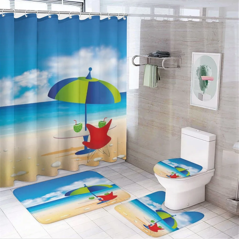 Relaxing Scene Umbrella — 4-Piece Bathroom Set preview