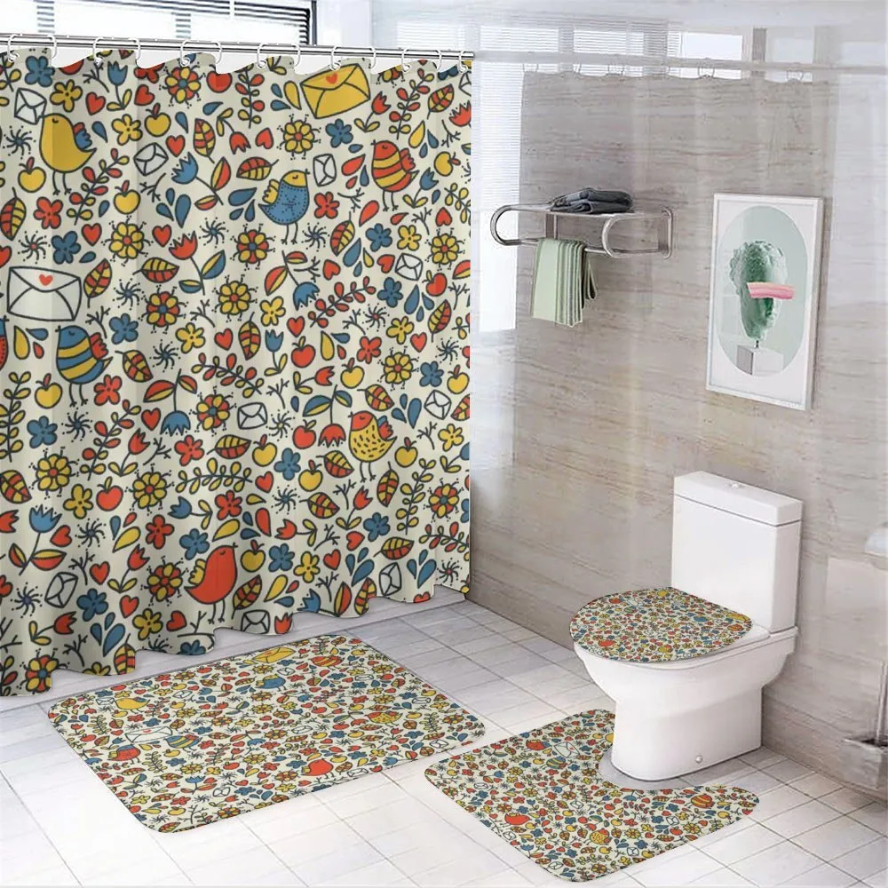 Romantic Letters Birds — 4-Piece Bathroom Set preview