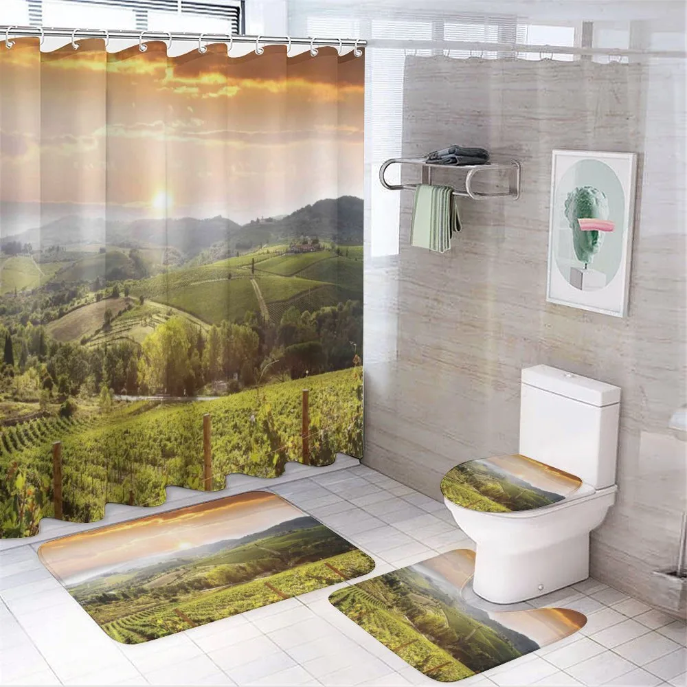 Rural Fields Rising Sun — 4-Piece Bathroom Set preview