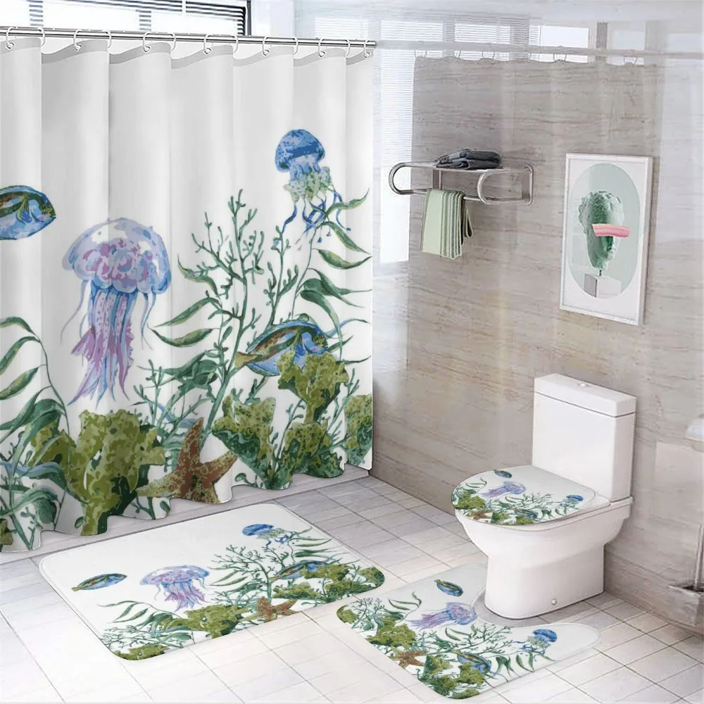 Seaweed Jellyfish Fish — 4-Piece Bathroom Set preview