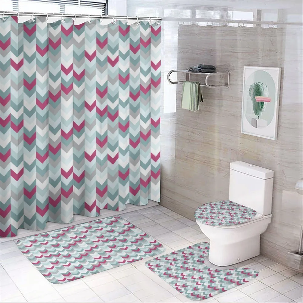 Symmetric Stripes Arrow — 4-Piece Bathroom Set preview