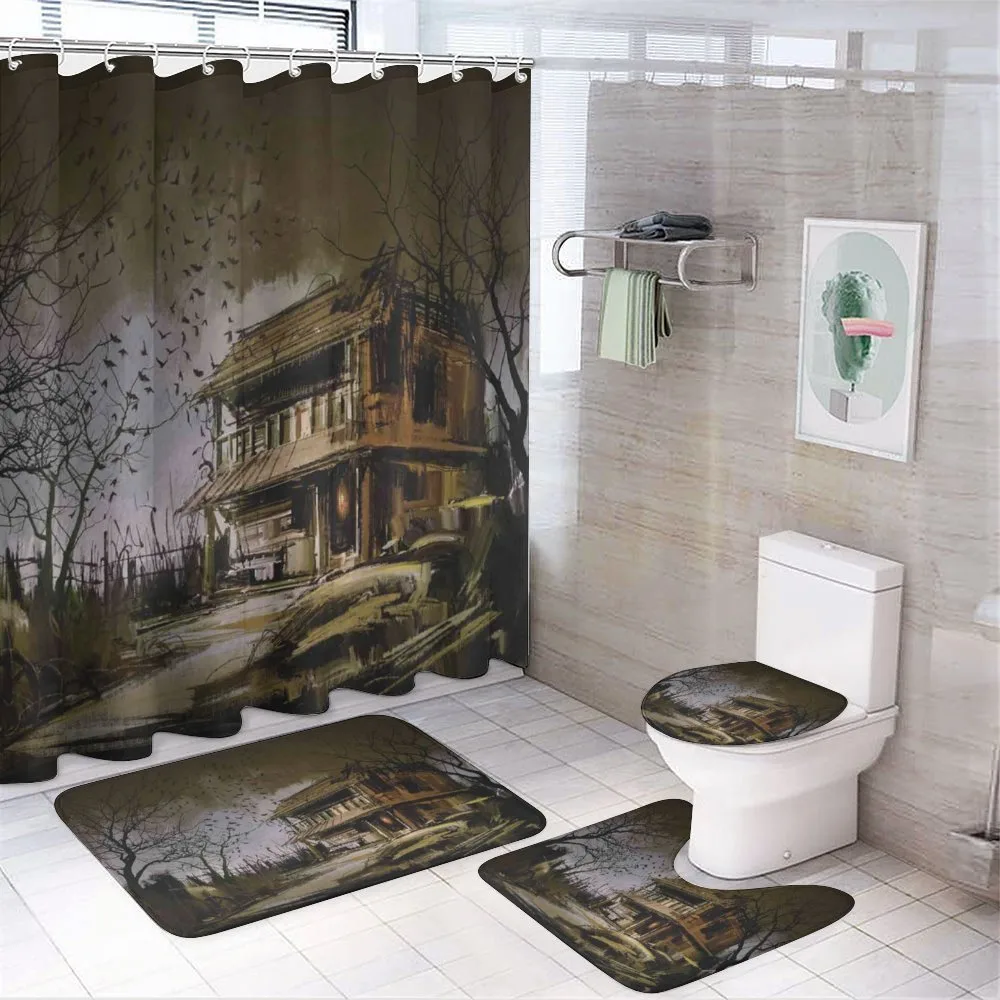 Wooden Haunted House — 4-Piece Bathroom Set preview