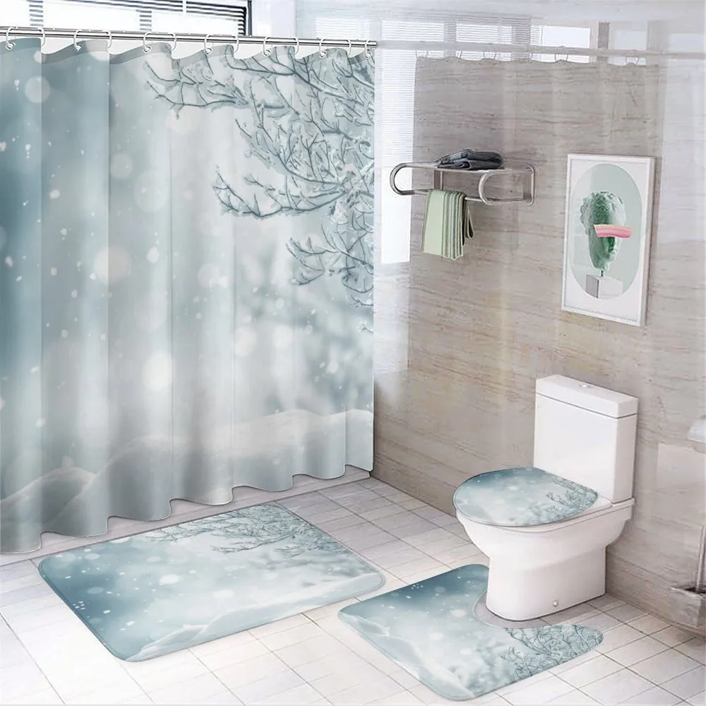 Christmas Time Tree Snow — 4-Piece Bathroom Set preview