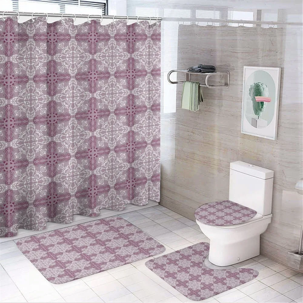 Damask Swirls Repetition — 4-Piece Bathroom Set preview