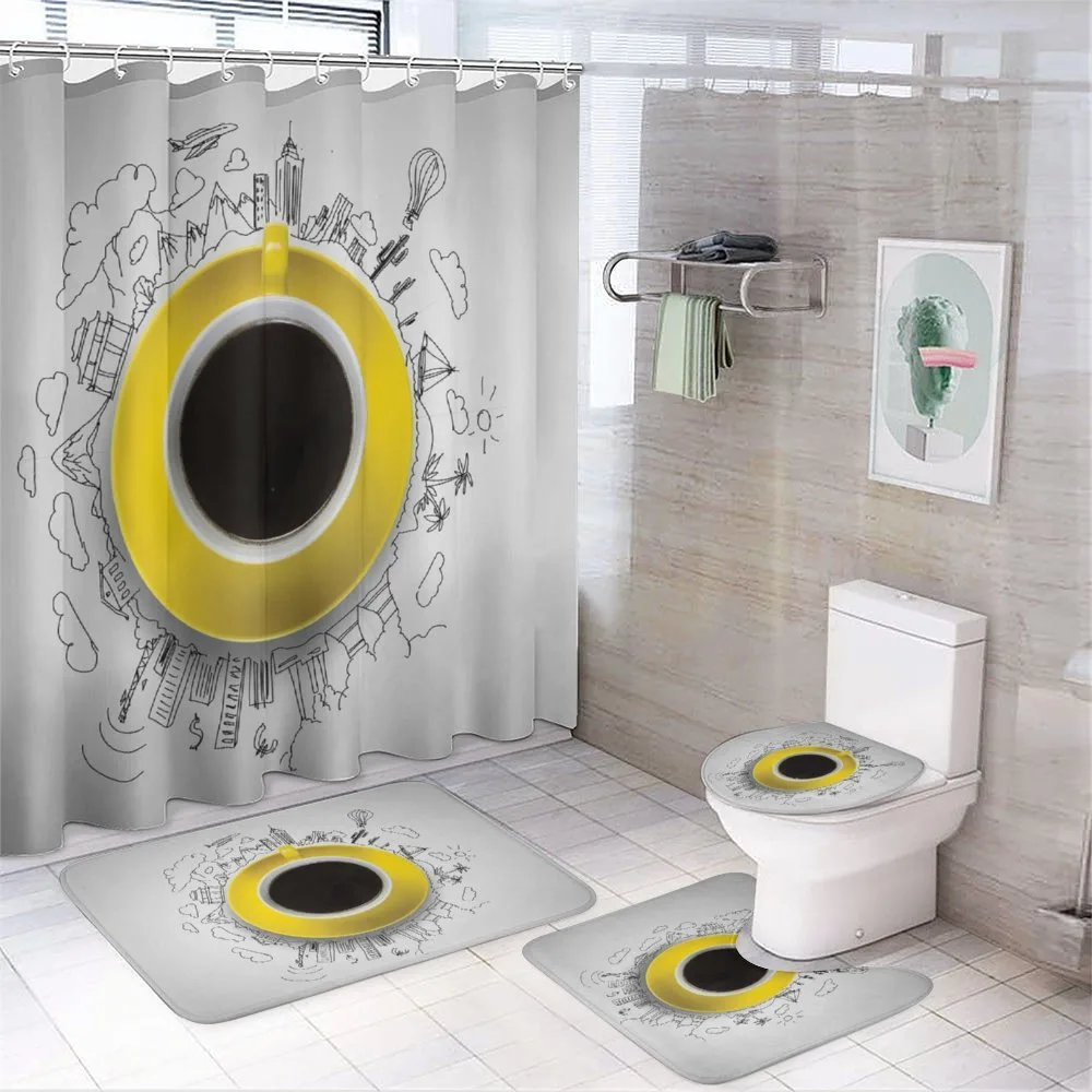 Doodle Sketcg Style — 4-Piece Bathroom Set preview