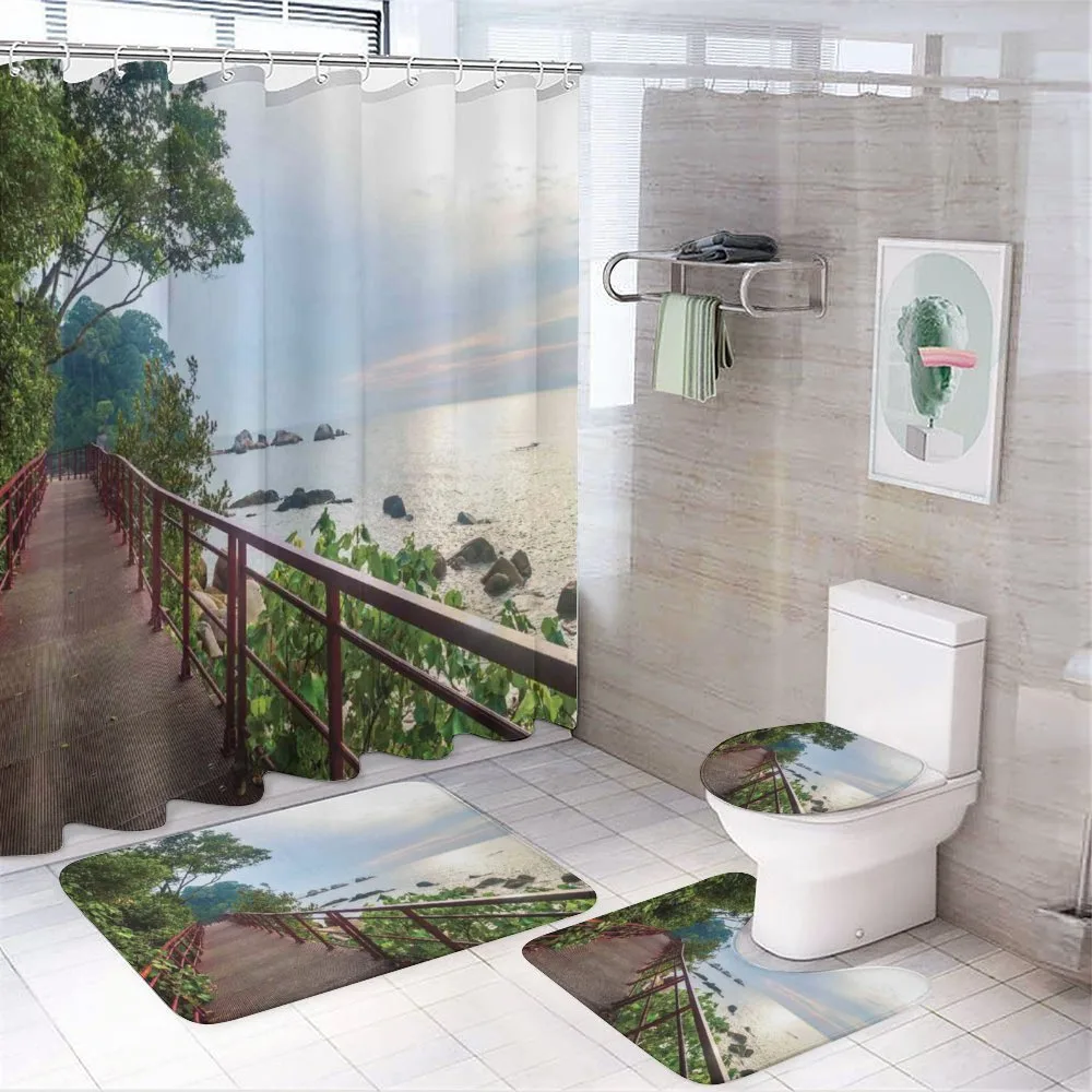 Jogging at Shoreline — 4-Piece Bathroom Set preview