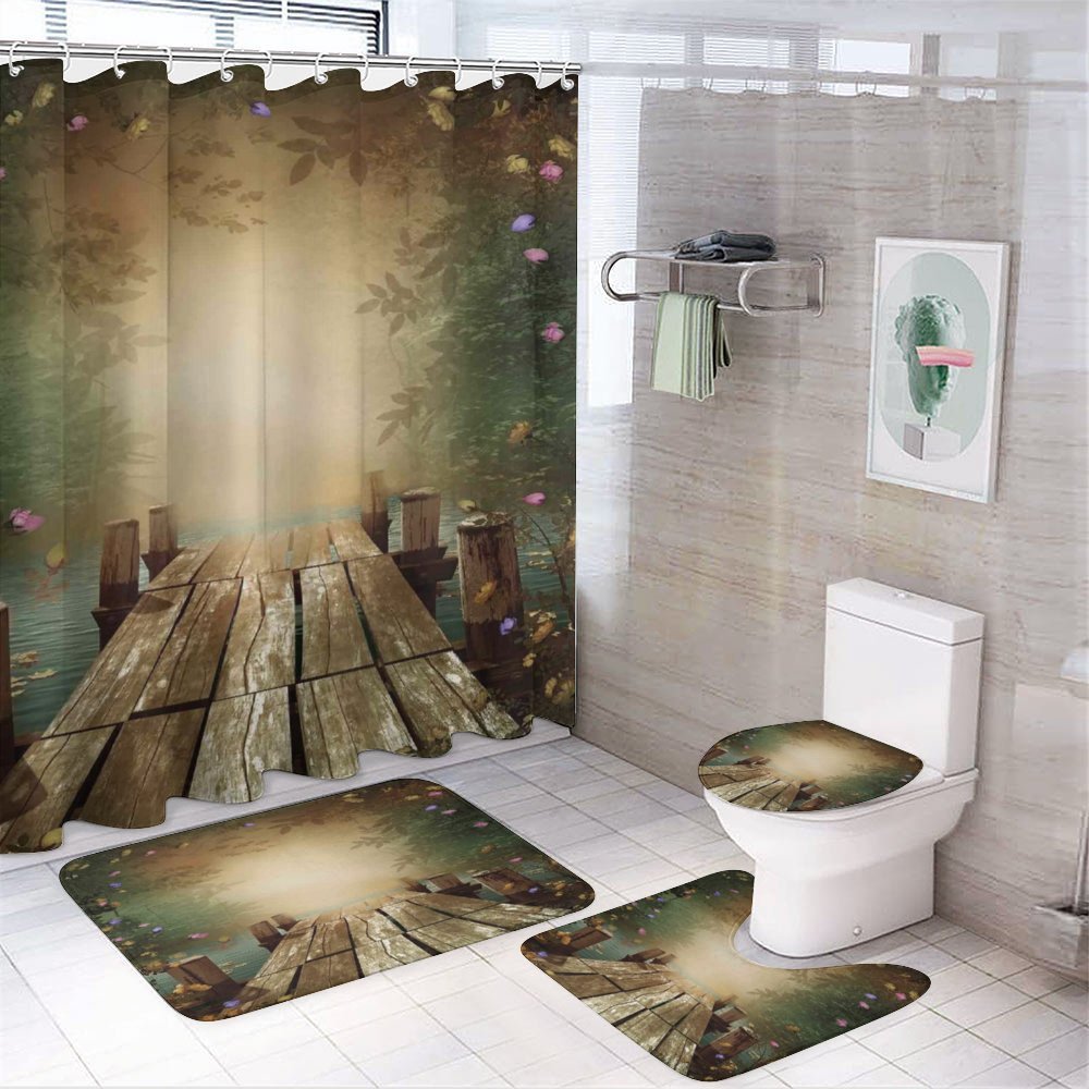 Lake and Blooming Flora — 4-Piece Bathroom Set preview