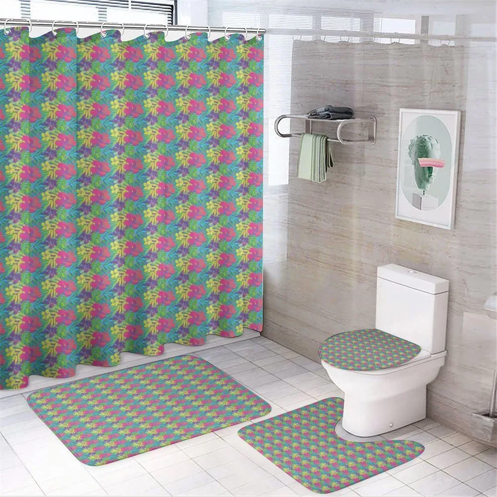 Vivid Hibiscus — 4-Piece Bathroom Set preview