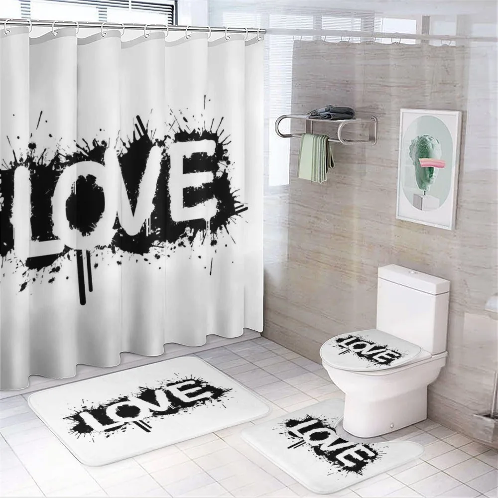 Ink Splash Love 4-Piece Bathroom Set product video