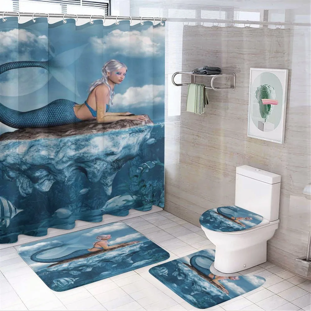Mythical Sea Graphic — 4-Piece Bathroom Set preview