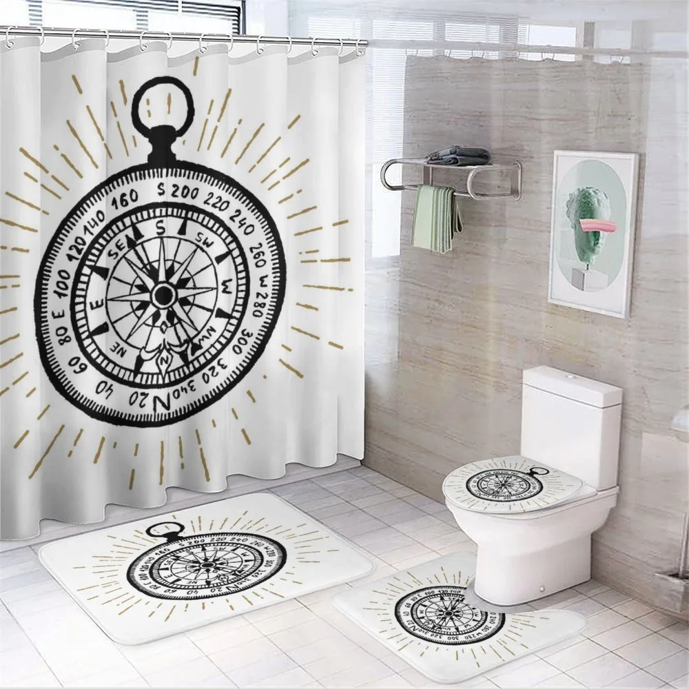 Vintage Sea Navigation — 4-Piece Bathroom Set preview