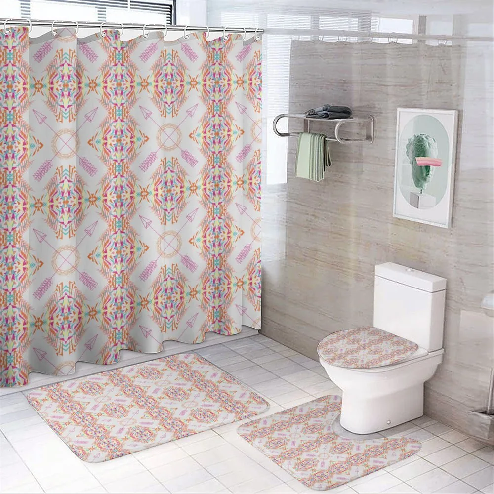 Arrow Motifs Rainbow Colors — 4-Piece Bathroom Set preview