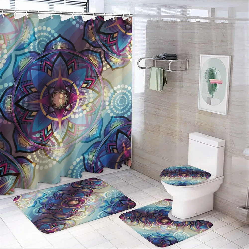 Diagonal Gradient Lotus — 4-Piece Bathroom Set preview