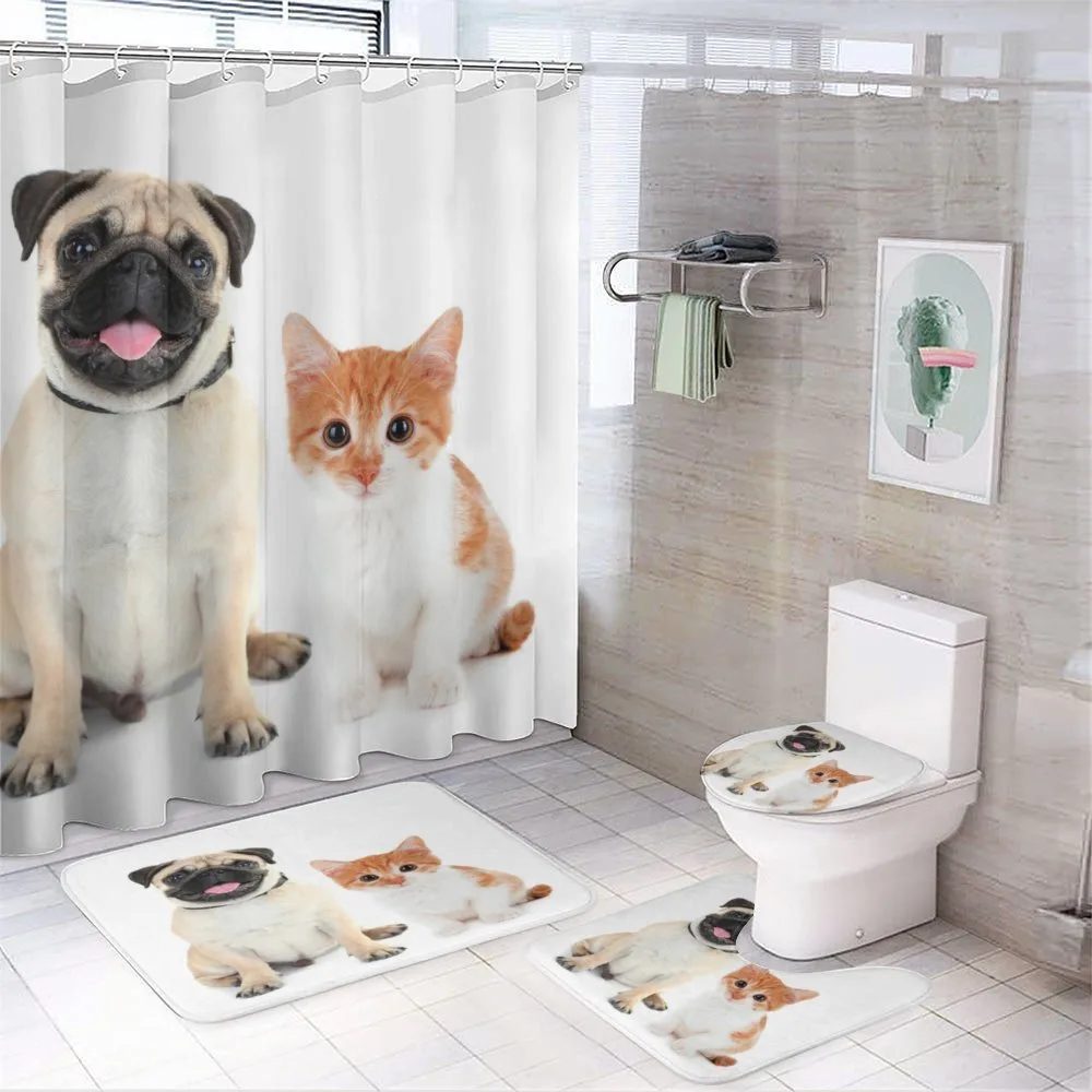 Kitten and Puppy Photo 4-Piece Bathroom Set product video