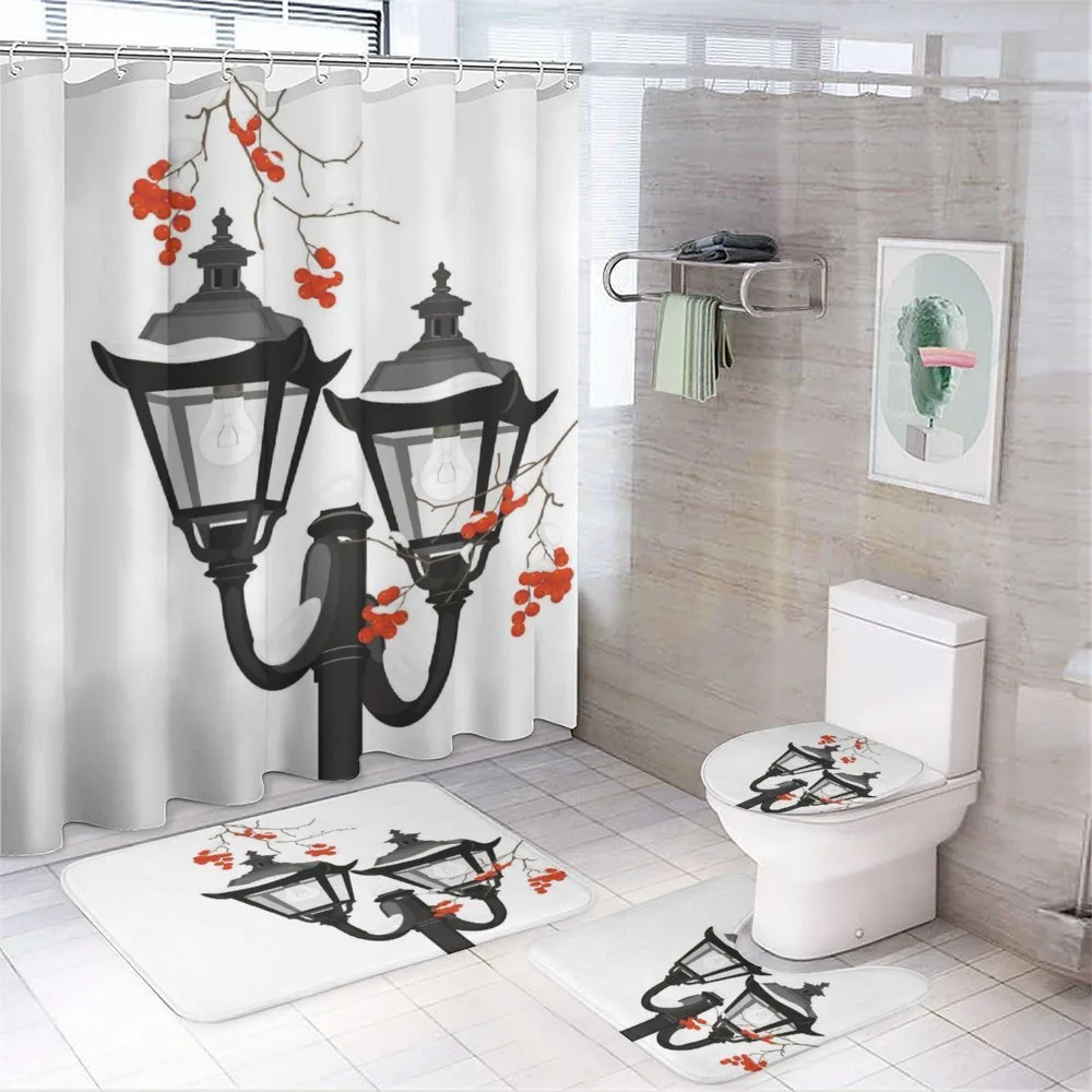 Lantern Snowy Branches — 4-Piece Bathroom Set preview