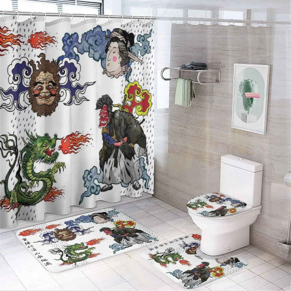 Manga Style Dragon — 4-Piece Bathroom Set preview