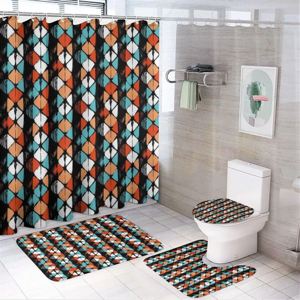 Modern Hexagon Design — 4-Piece Bathroom Set preview