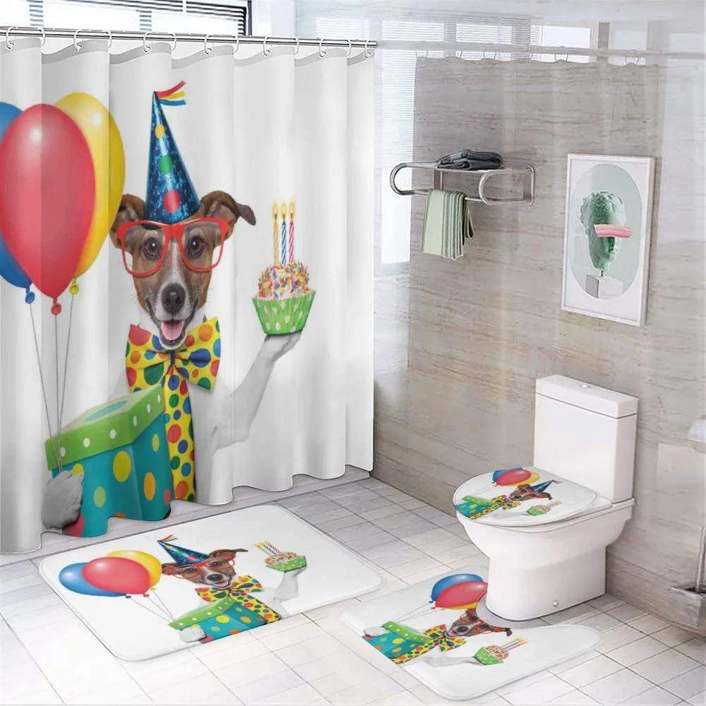 Party Dog and Balloons — 4-Piece Bathroom Set preview