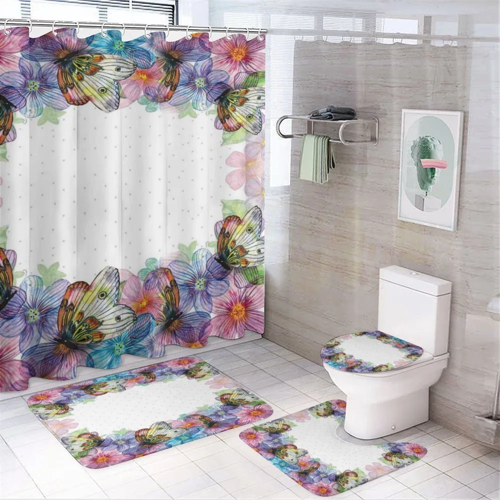 Pastel Tender Butterflies 4-Piece Bathroom Set product video