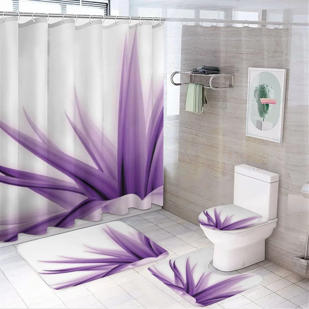 Purple Ombre Lotus Art — 4-Piece Bathroom Set preview