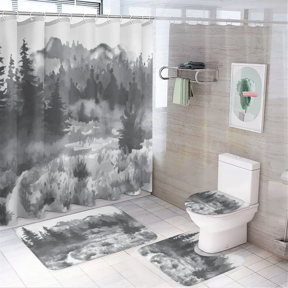 Watercolor Woodland — 4-Piece Bathroom Set preview