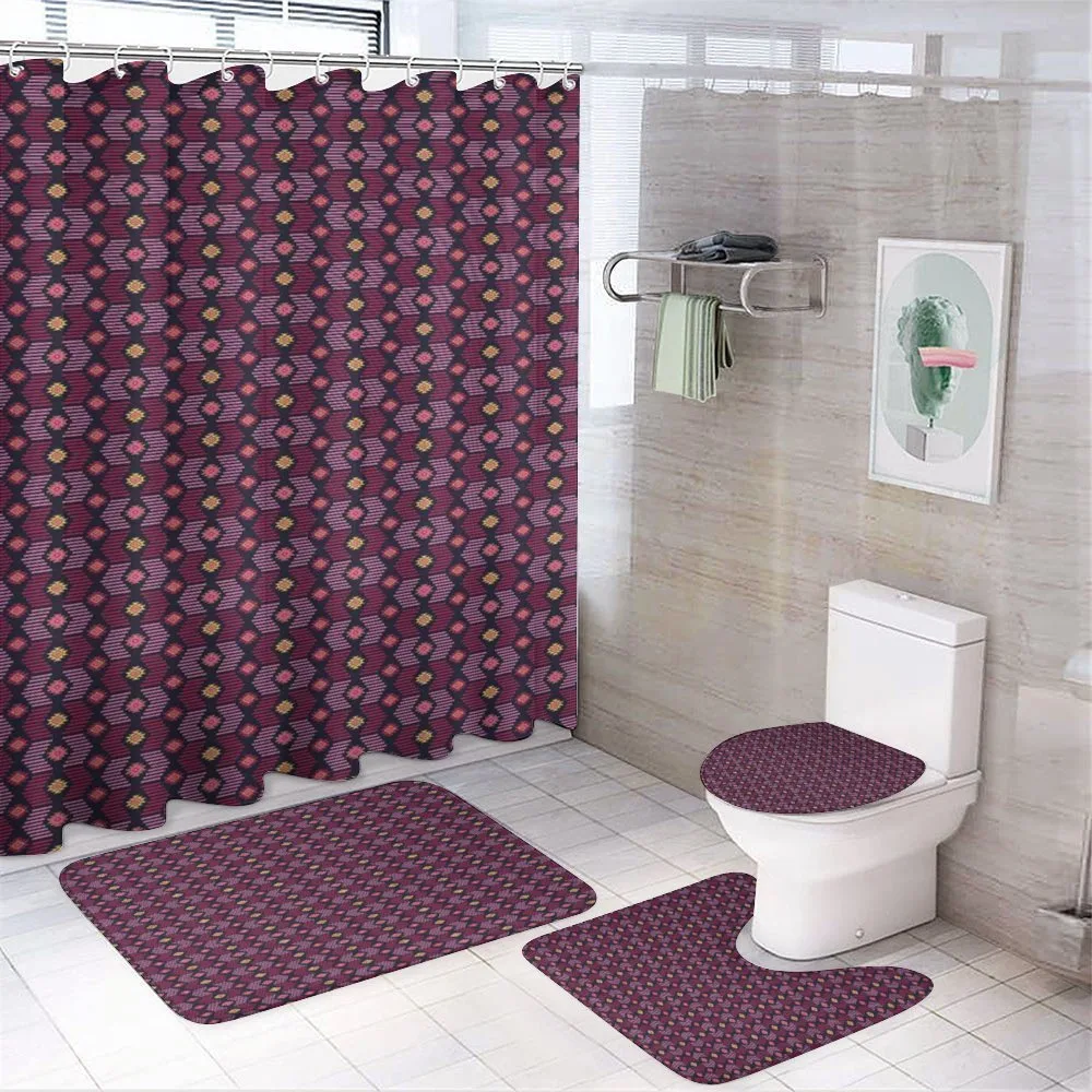 Aztec Motif Art Print — 4-Piece Bathroom Set preview