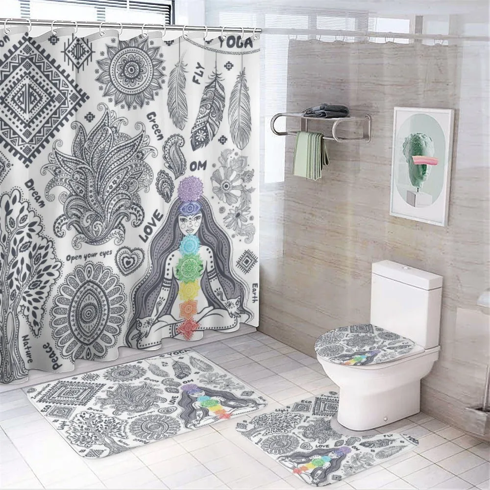 Bohemian Words Design — 4-Piece Bathroom Set preview