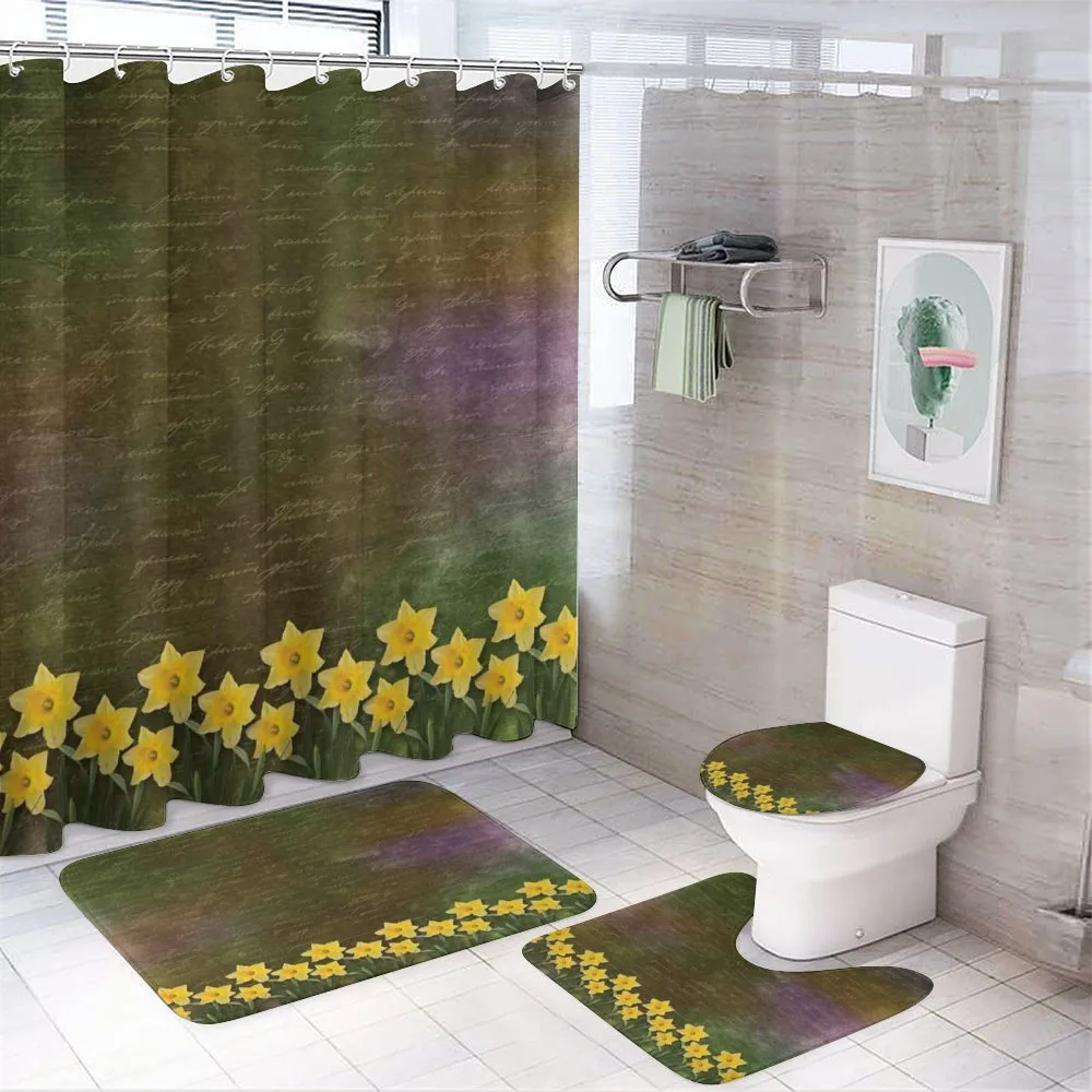 Bridal Spring Flowers 4-Piece Bathroom Set product video