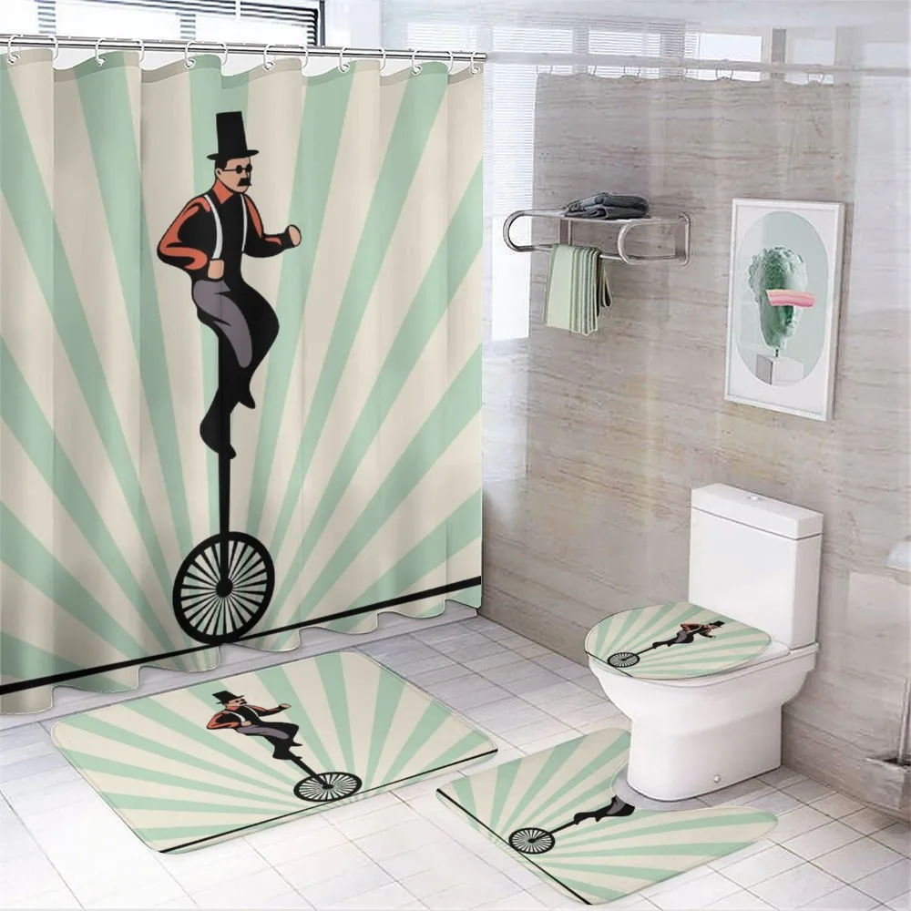 Citrus Man on Monowheel Art — 4-Piece Bathroom Set preview