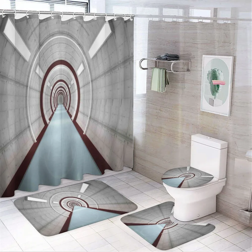 Futuristic Corridor — 4-Piece Bathroom Set preview