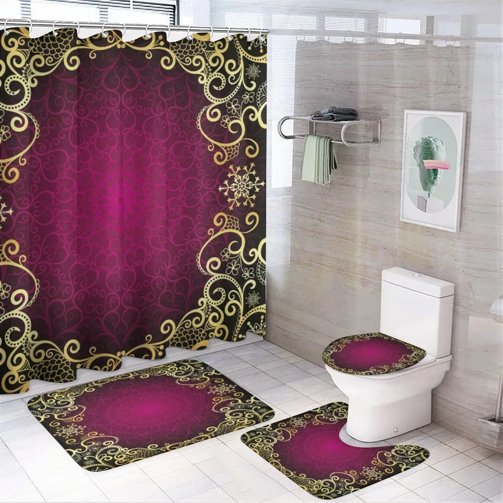 Purple Frame Curls — 4-Piece Bathroom Set preview