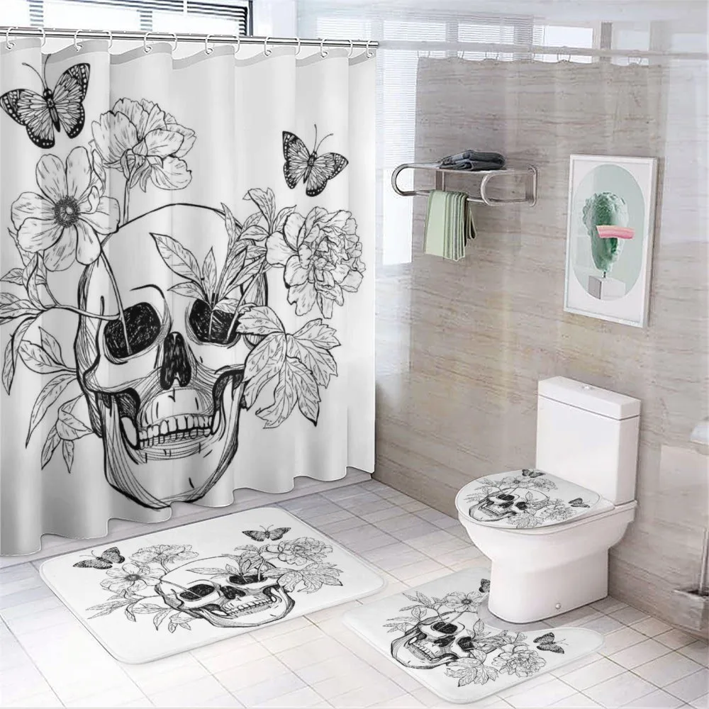 Skulls Butterflies — 4-Piece Bathroom Set preview