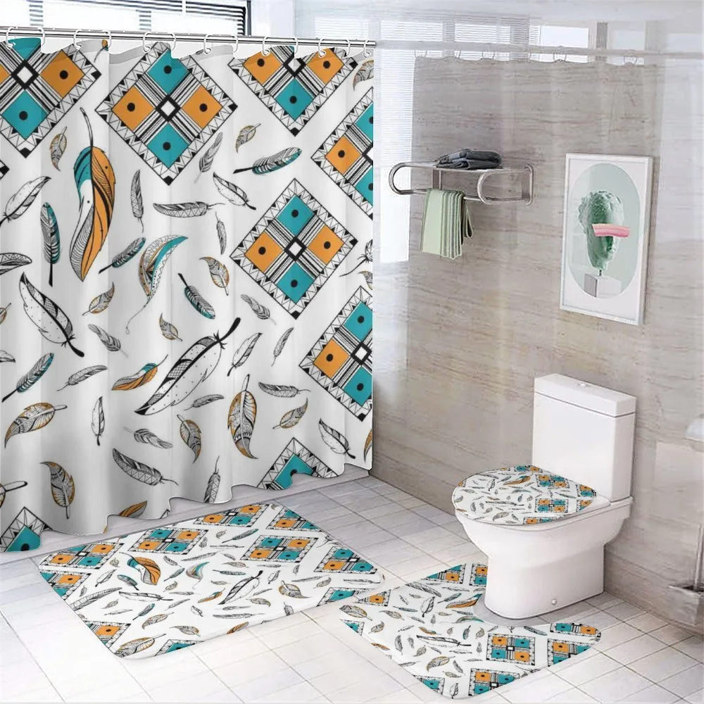 Tribal Bohemian Feather — 4-Piece Bathroom Set preview