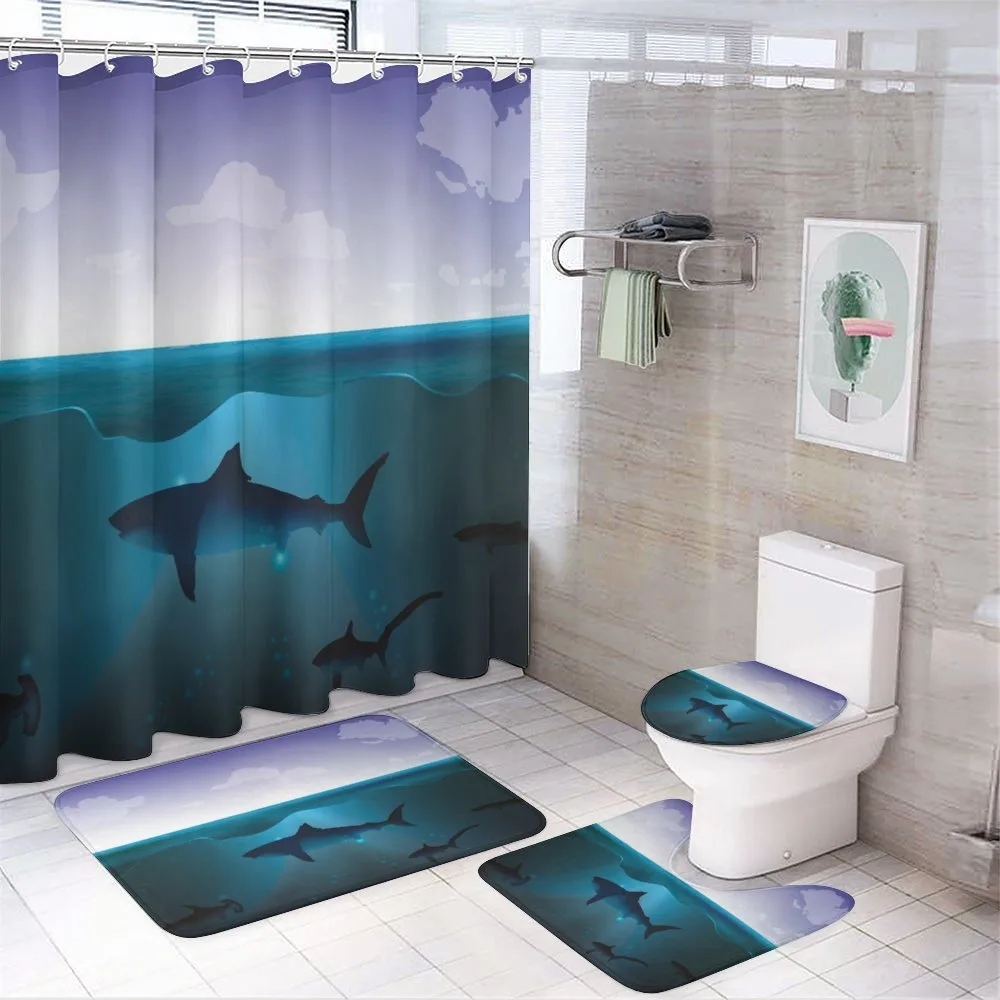 Wild Sharks in Sea — 4-Piece Bathroom Set preview