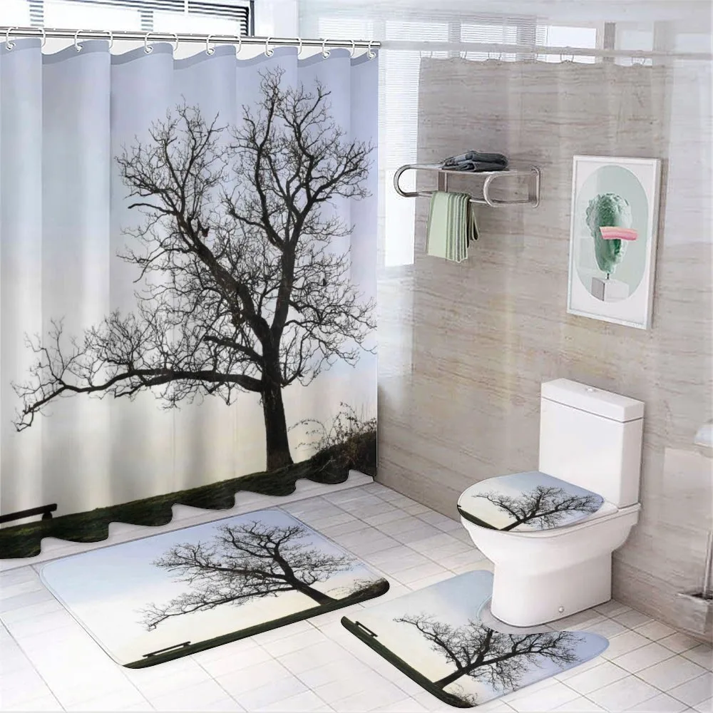 Wooden Bench Evening — 4-Piece Bathroom Set preview