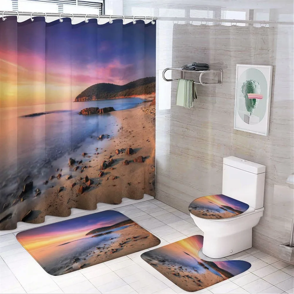 Beach Pebbles Sunrise — 4-Piece Bathroom Set preview