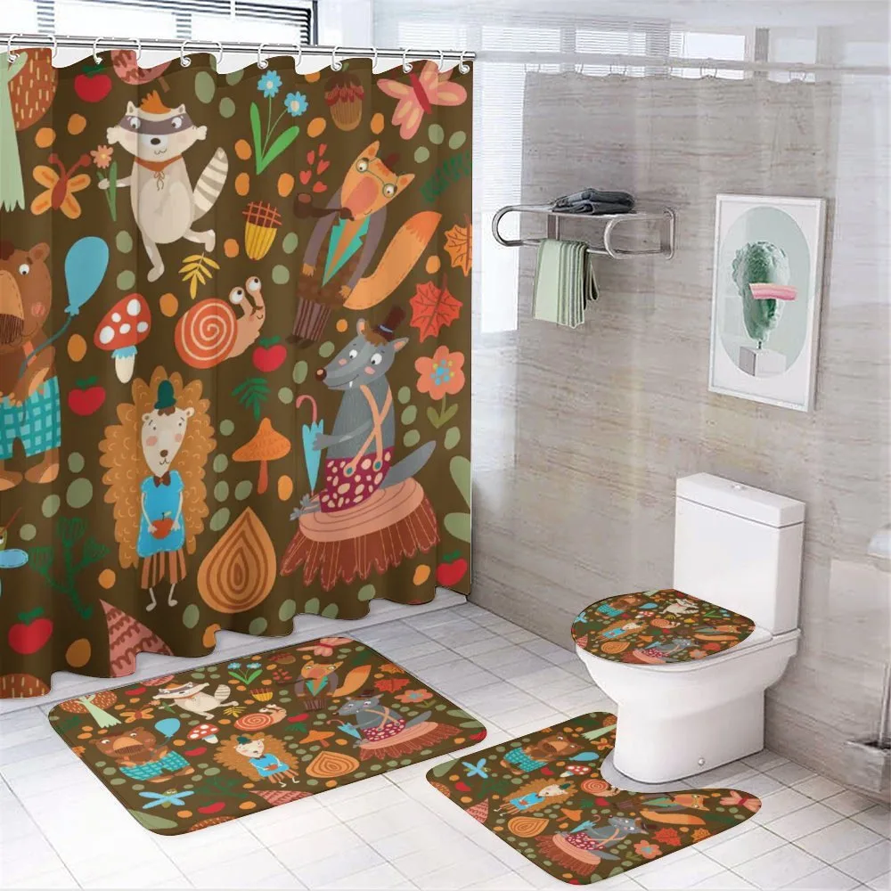 Raccoon and Butterfly — 4-Piece Bathroom Set preview